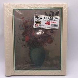 Vintage DF Photo Album Flowers Vase Self-Adhesive 40 Pages